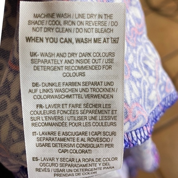 Boden Amelie Jersey Dress Blue Pink White Anstract Floral Size 12L - Picture 9 of 11